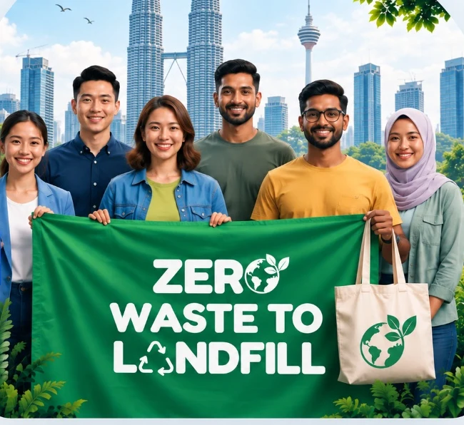ZWTL participants with the Zero waste to landfill banner